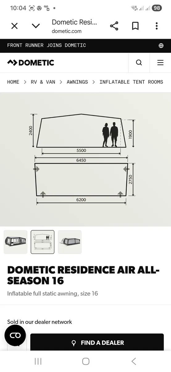Dometic residence air awning size 16 - Image 2