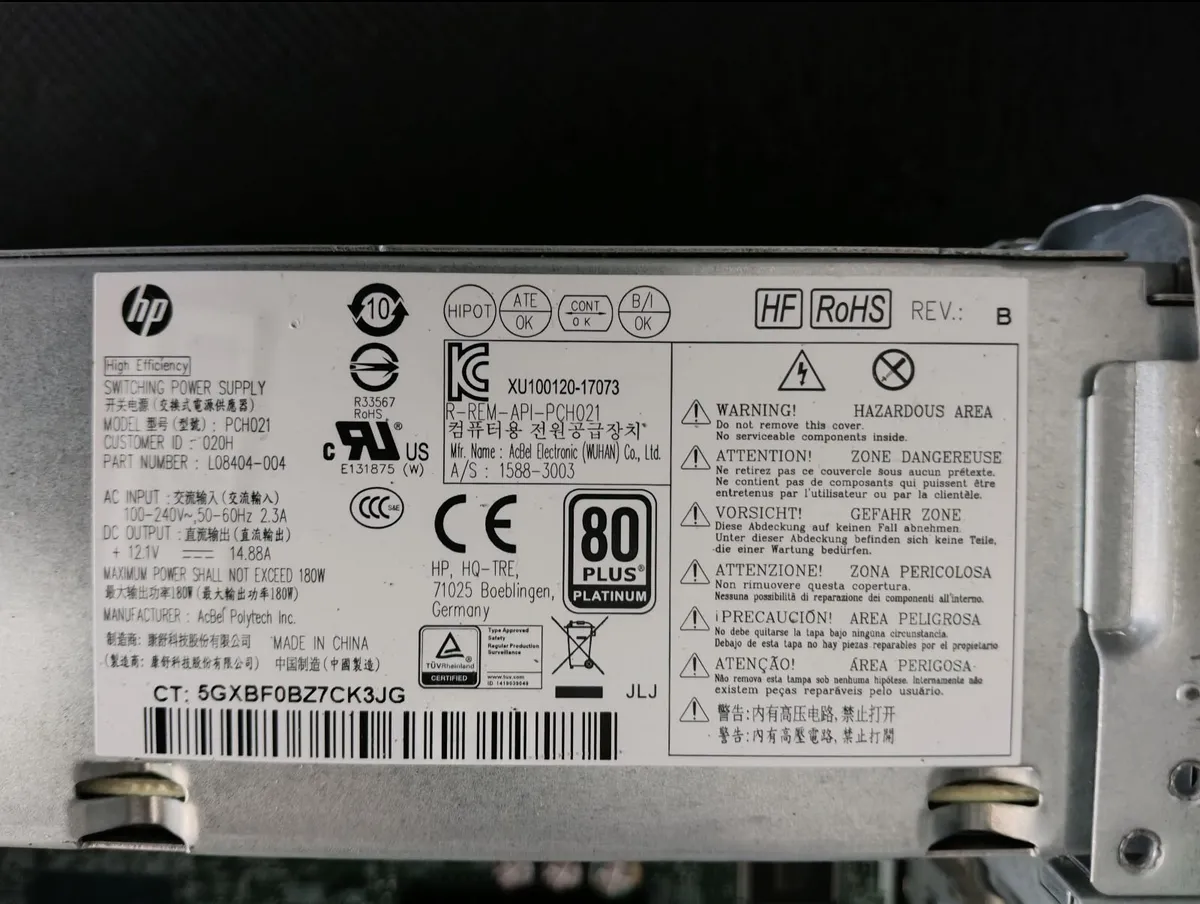 HP ProDesk 600 G4 SFF (i5 8th Gen) and power cable - Image 4