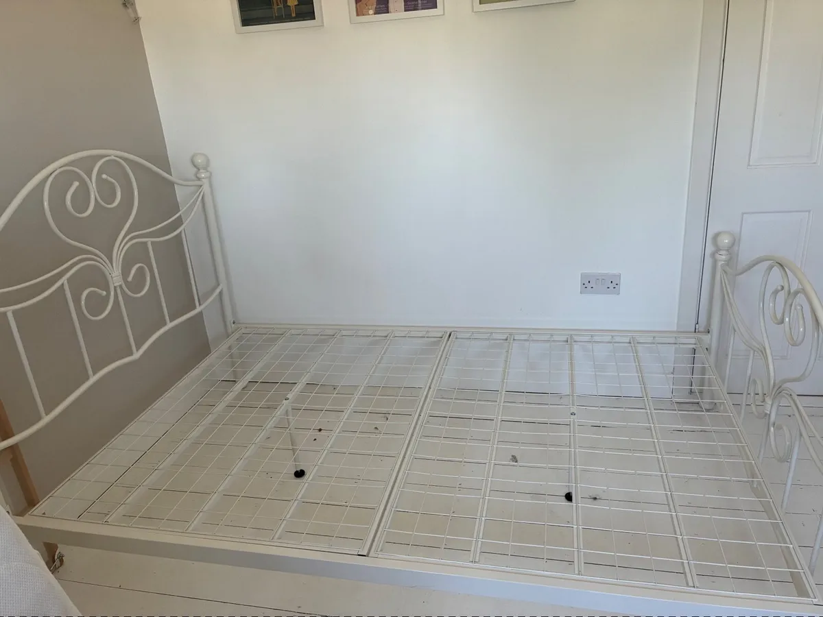 Small Double White Metal Bed Frame - Image 2
