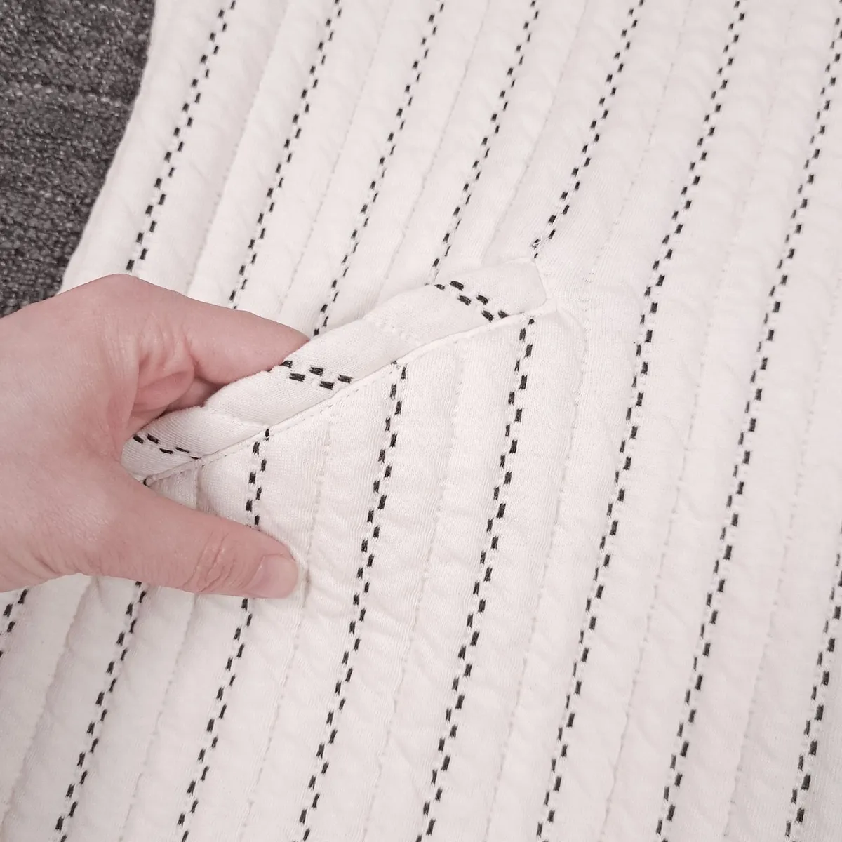 Zara White Black Quilted Shift Midi Dress Size S - Image 2