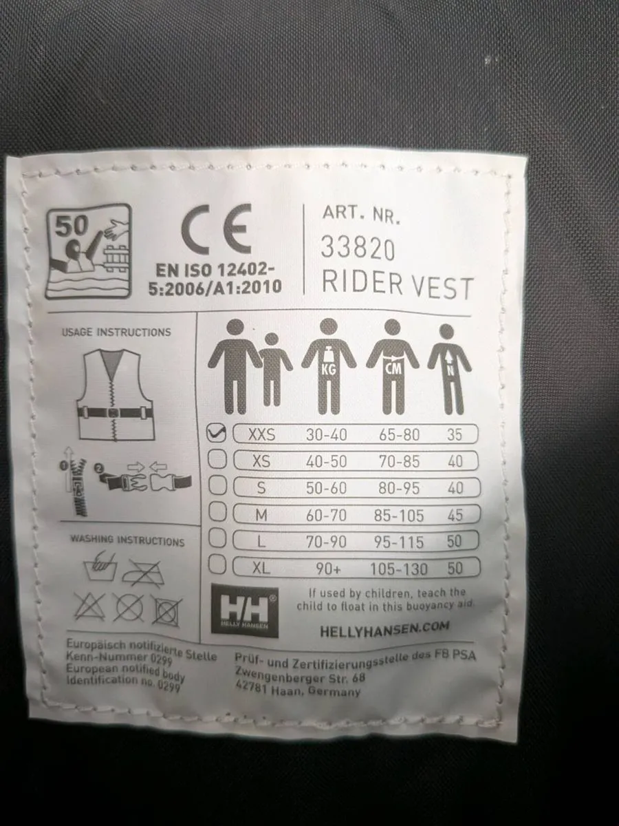 Helly Hansen buoyancy aid size XXS - Image 3