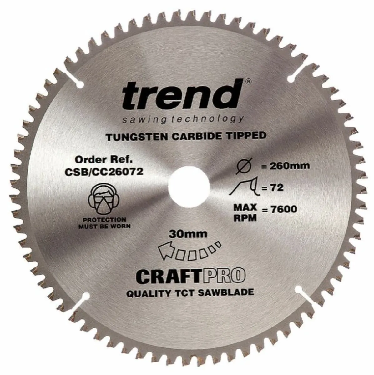 Trend CSB/CC26072 CraftPro Blade 260 x 30mm x 72T