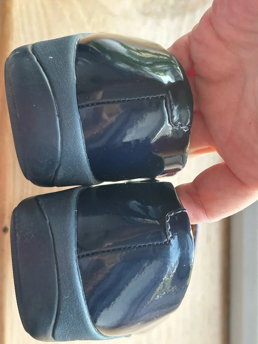 Navy leather and suede shoes - Image 4