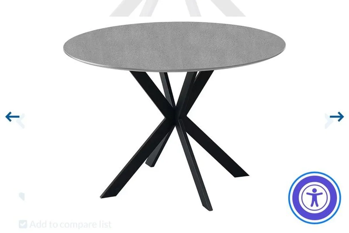 Round Dining Table and Dining Chair | Grey - Image 2