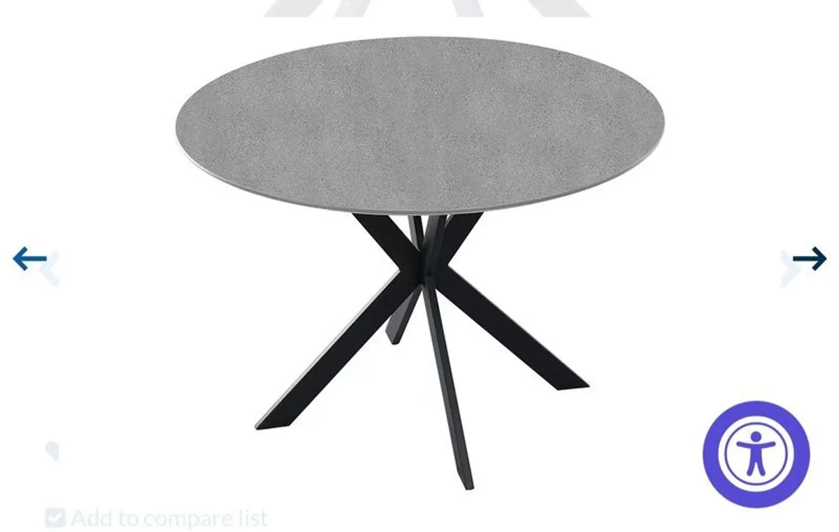 Round Dining Table and Dining Chair | Grey - Image 3