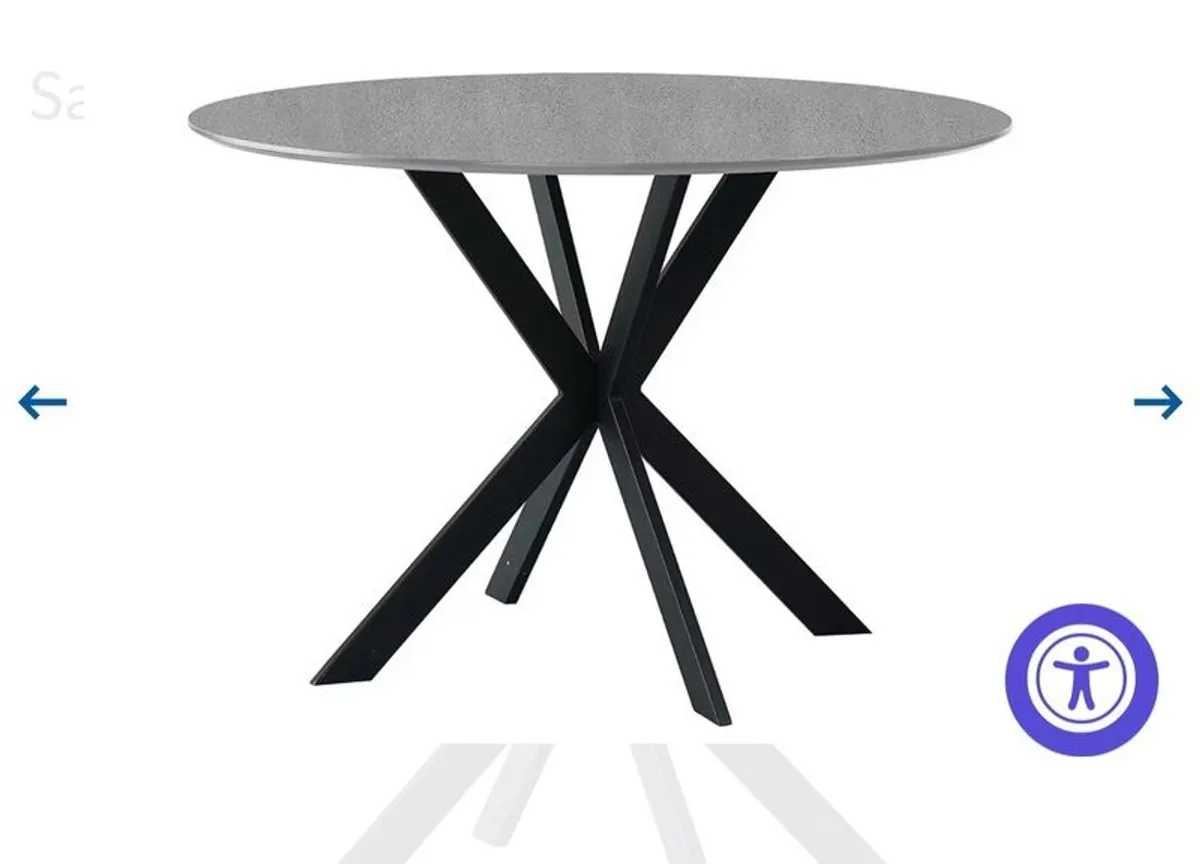 Round Dining Table and Dining Chair | Grey - Image 1