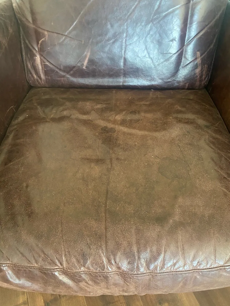 Brown leather arm chair - Image 4