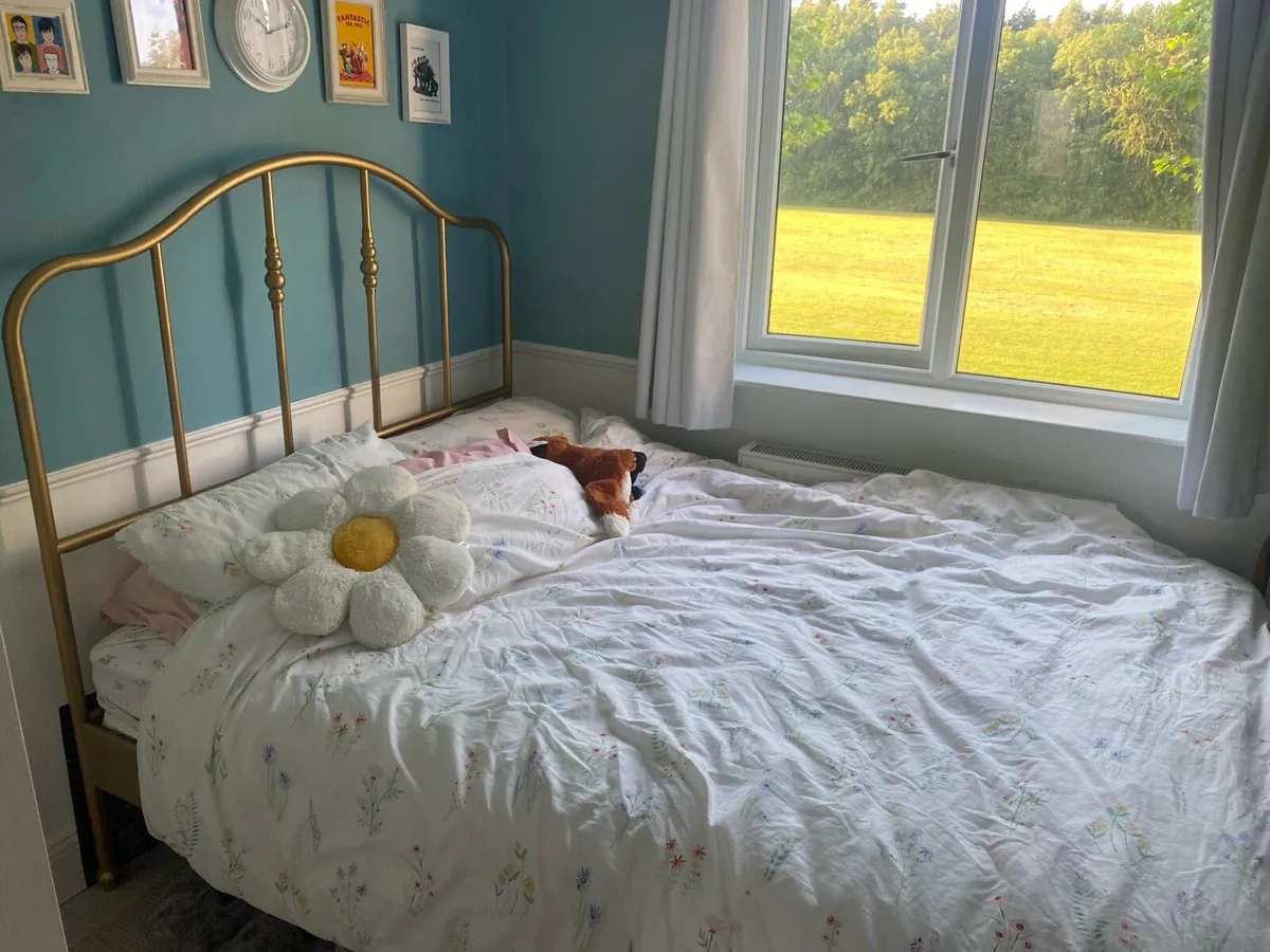 Gold Metal Double Bed Frame - Image 4