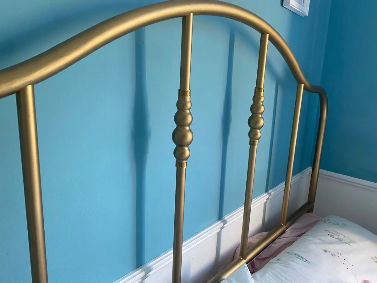 Gold Metal Double Bed Frame - Image 2