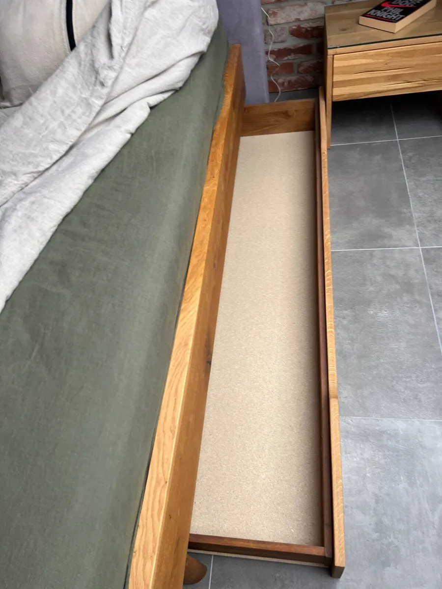 Super King Bed Frame from Oak with storage - Image 4