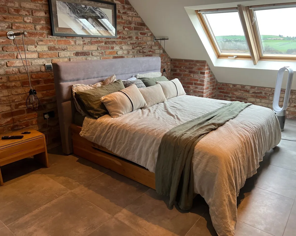 Super King Bed Frame from Oak with storage - Image 1