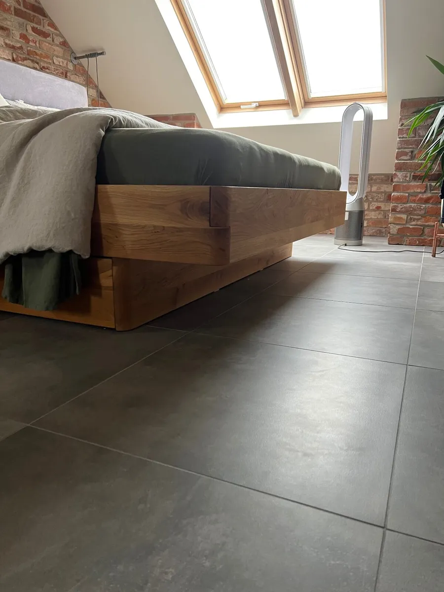 Super King Bed Frame from Oak with storage - Image 2