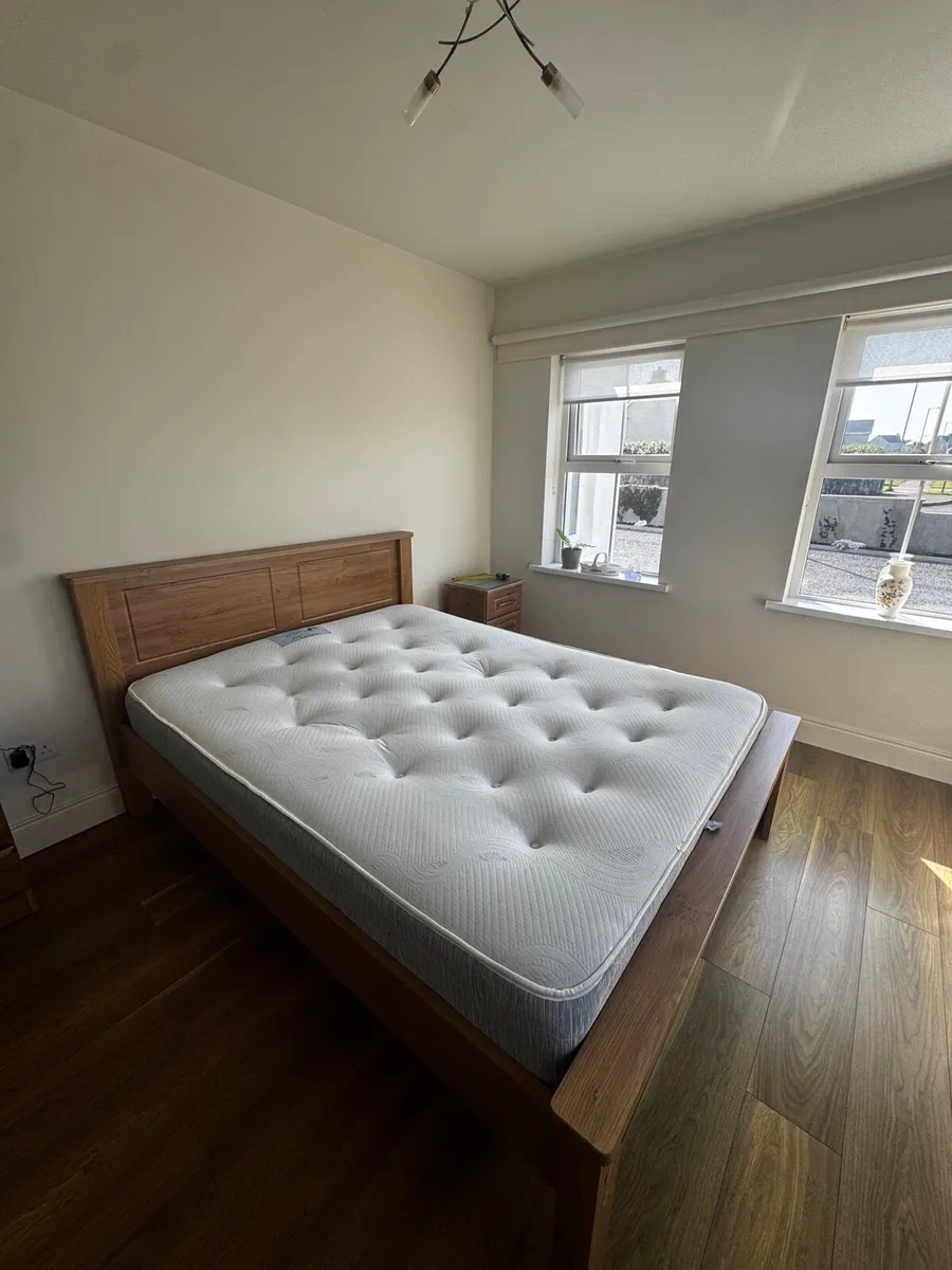 5 foot Bed frame and two bedside lockers - Image 4