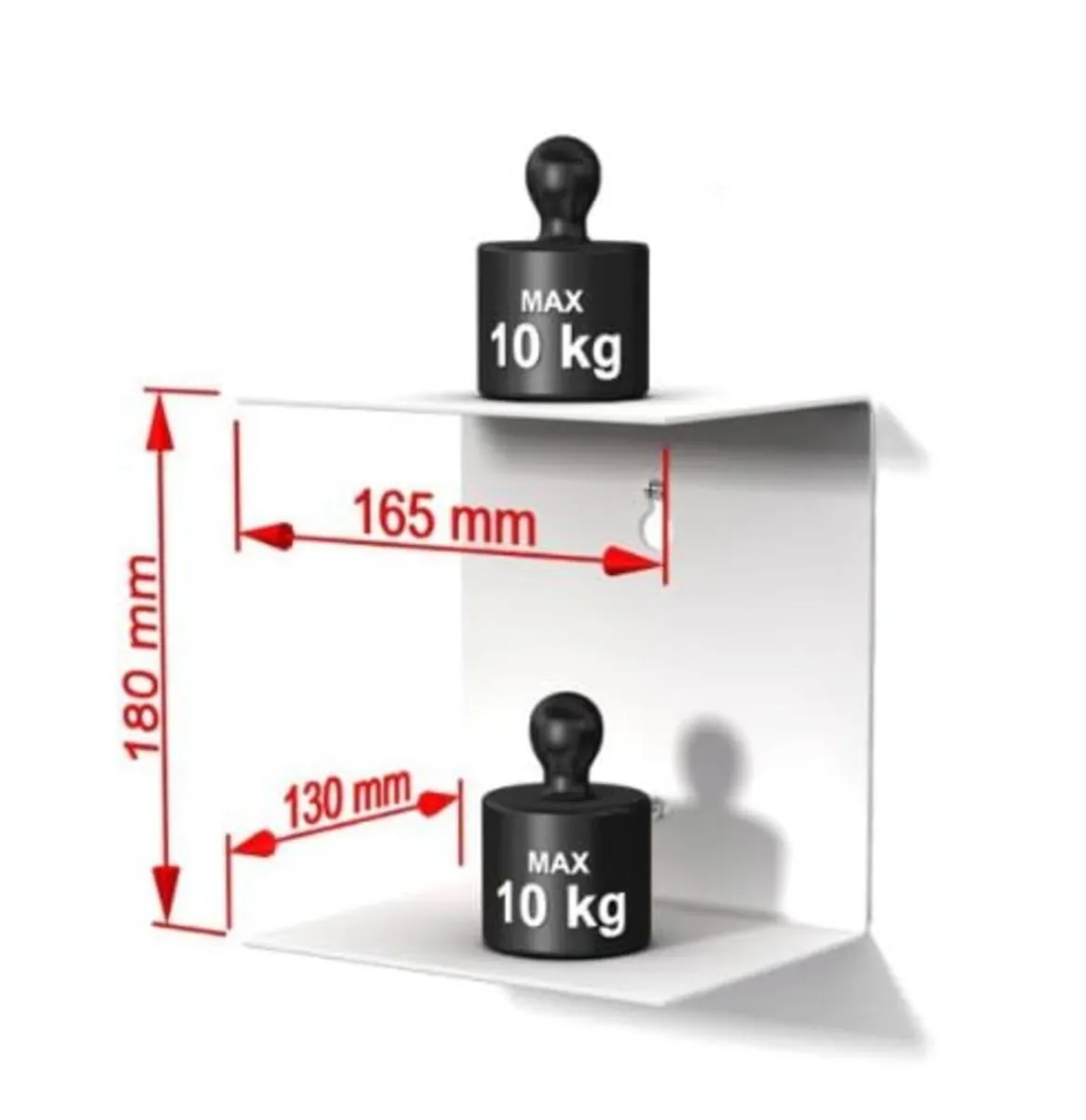 2 invisible white shelves and 1 Wall-mounted drop- - Image 4