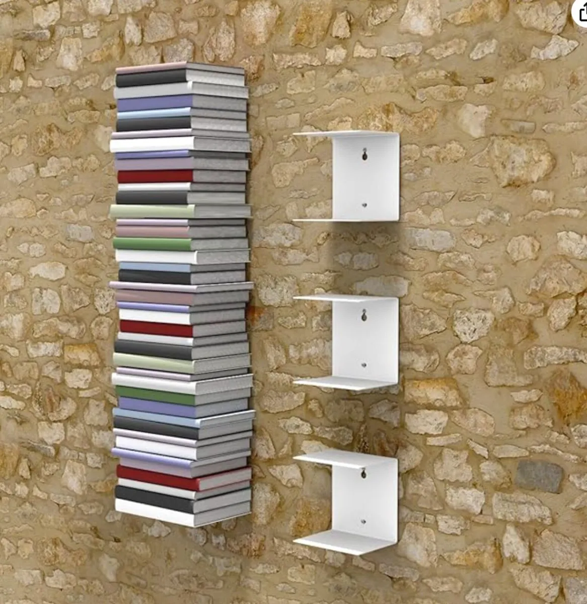 2 invisible white shelves and 1 Wall-mounted drop- - Image 1