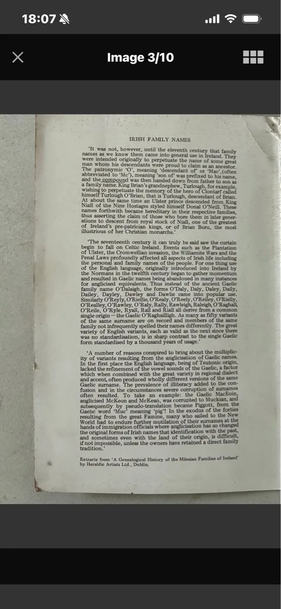 Genealogigal & Historical Map of Ireland - Image 3