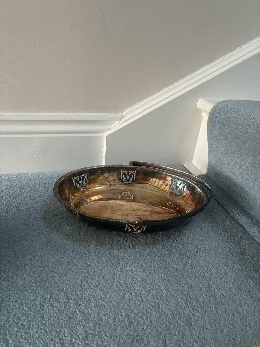 Antique silver platter - Image 1
