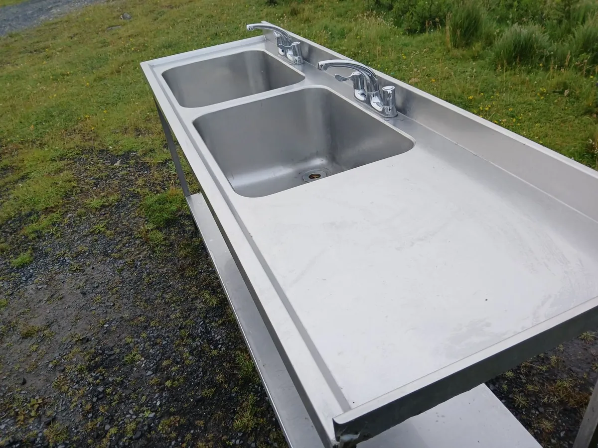 Stainless steel cabbinet double sink unit complete - Image 2