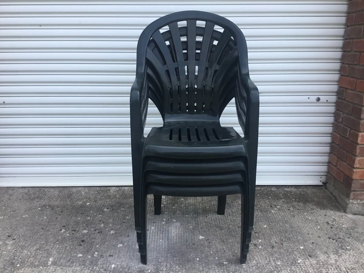 Green PVC Garden Chairs x 4 , €40 for the lot.