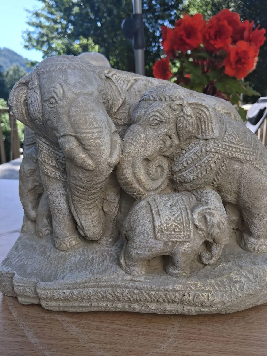 Concrete Elephant Garden Statue - Image 1