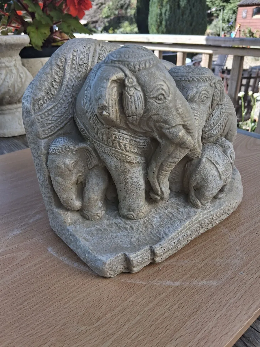 Concrete Elephant Garden Statue - Image 2