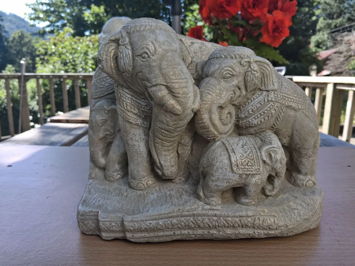 Concrete Elephant Garden Statue - Image 3