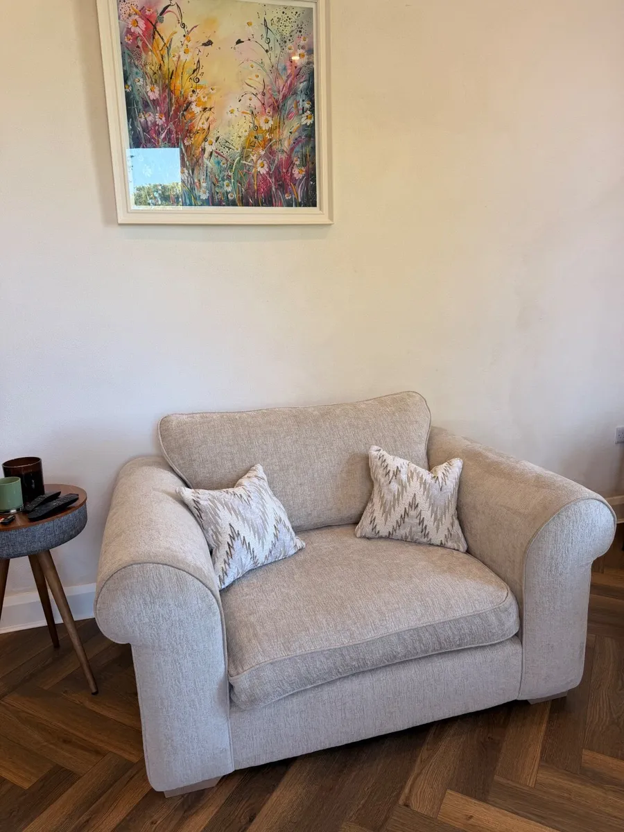 4 Seater Sofa and Cuddler Chair - Image 4