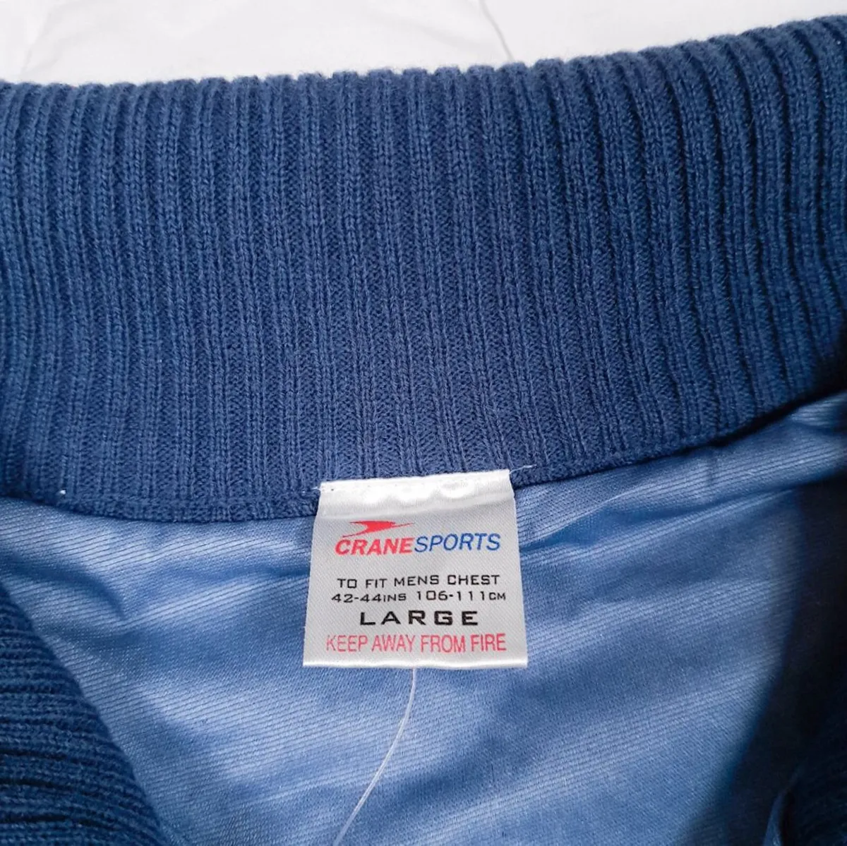 Crane Sports Blue Ribbed Pullover Golf Sweater L - Image 2