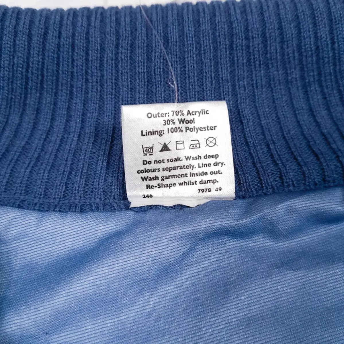 Crane Sports Blue Ribbed Pullover Golf Sweater L - Image 3