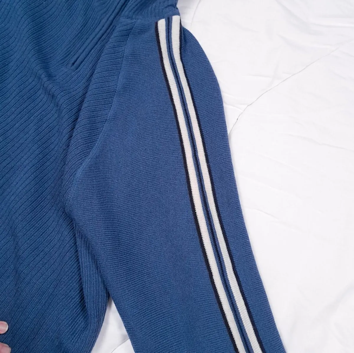 Crane Sports Blue Ribbed Pullover Golf Sweater L - Image 4
