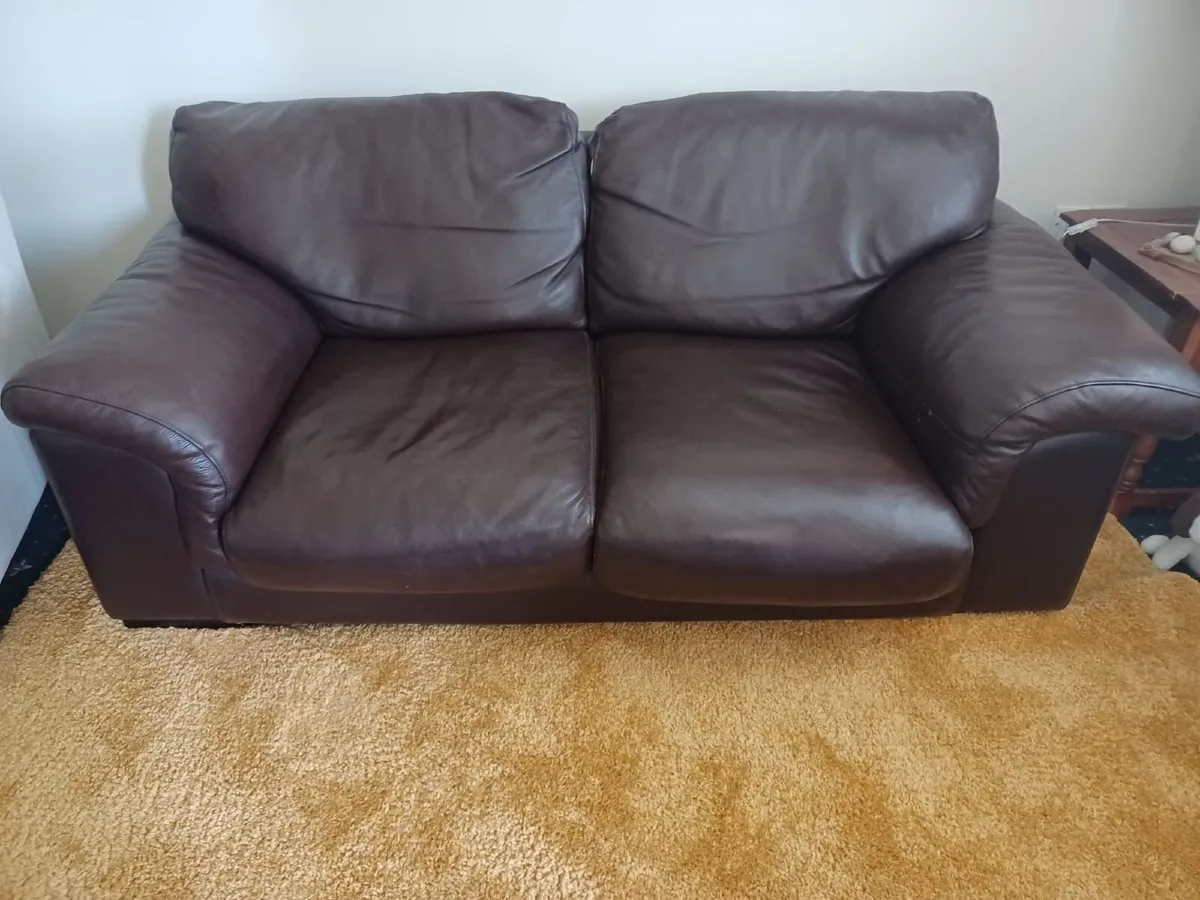 2 Seater Couch & Wine bottle and Glass Cabinet - Image 2