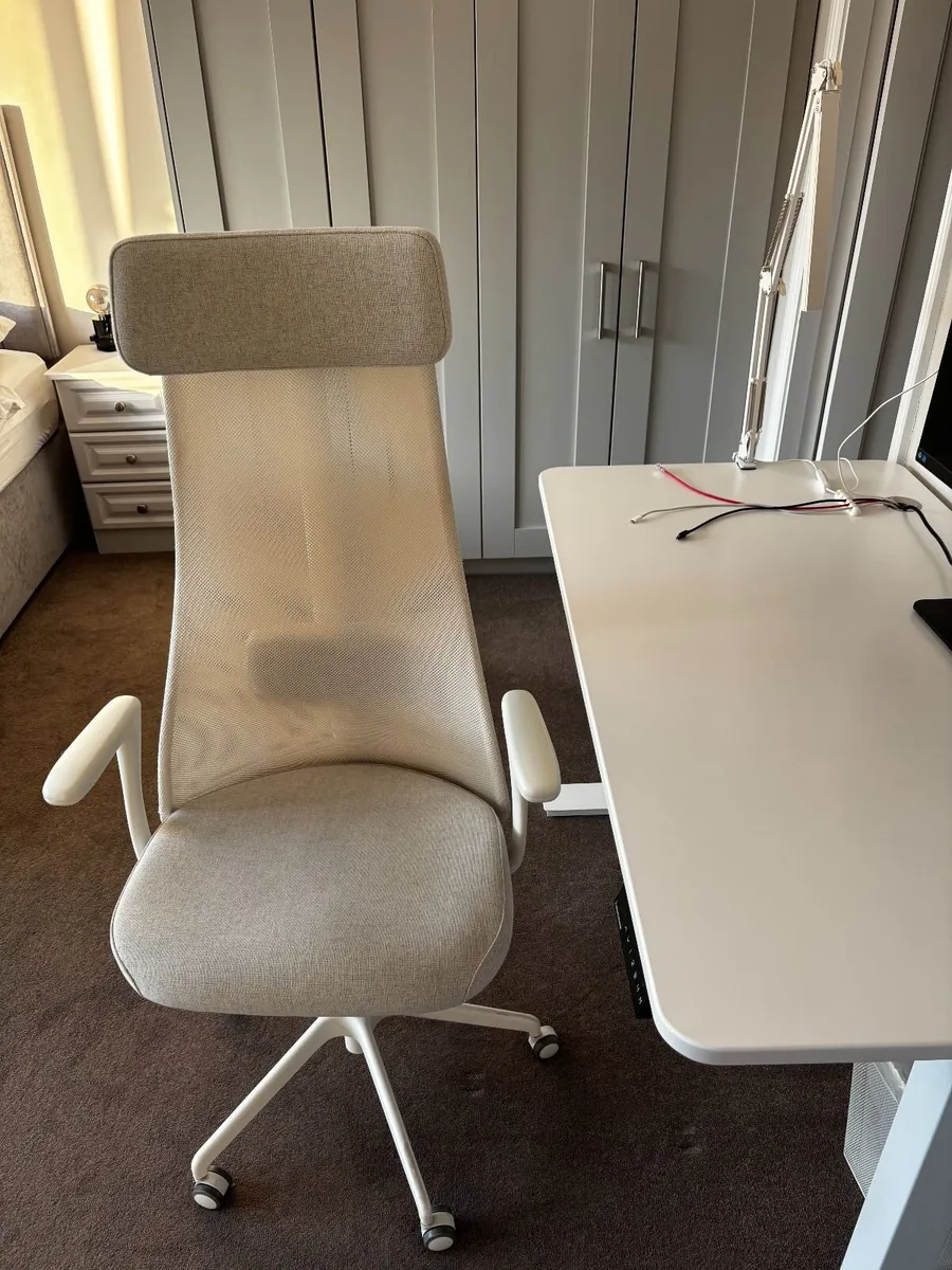 Office chair with armrests, Grann white - Image 2