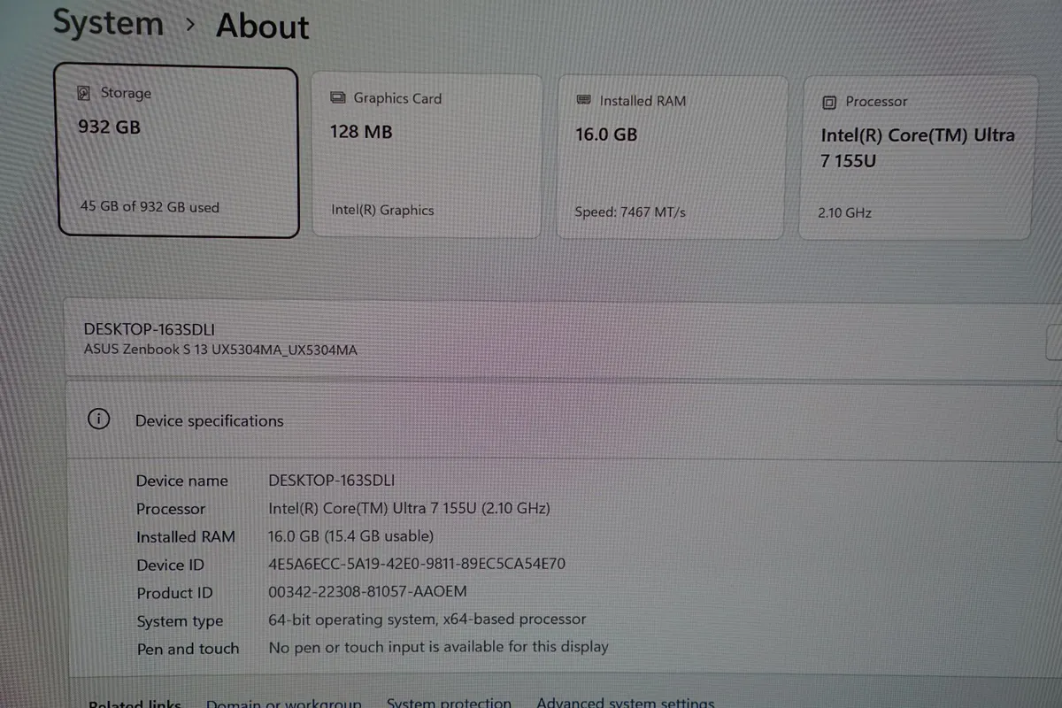 Asus Zenbook S13 3K OLED | Ultra 7  | 16GB | 1TB - Image 2