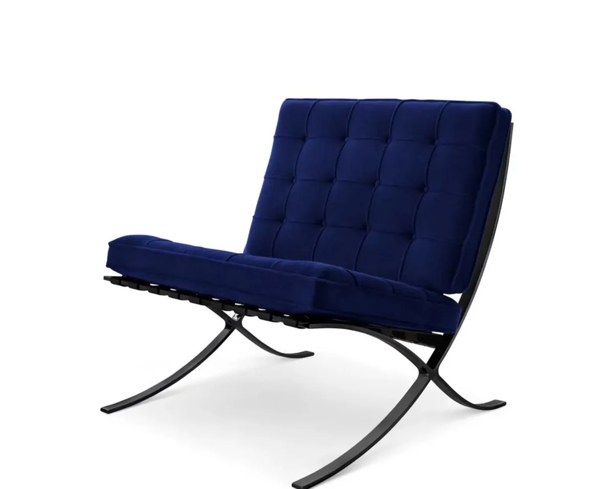 4 navy Barcelona chairs - Image 2