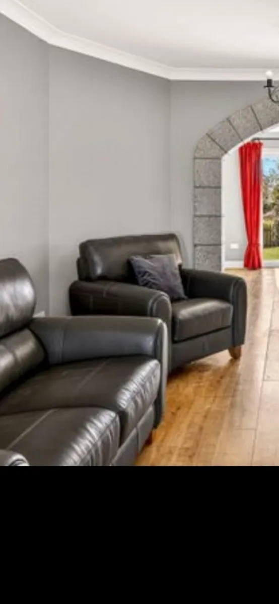 Leather 3, 2 & Single Seat Sofa Set - Image 4