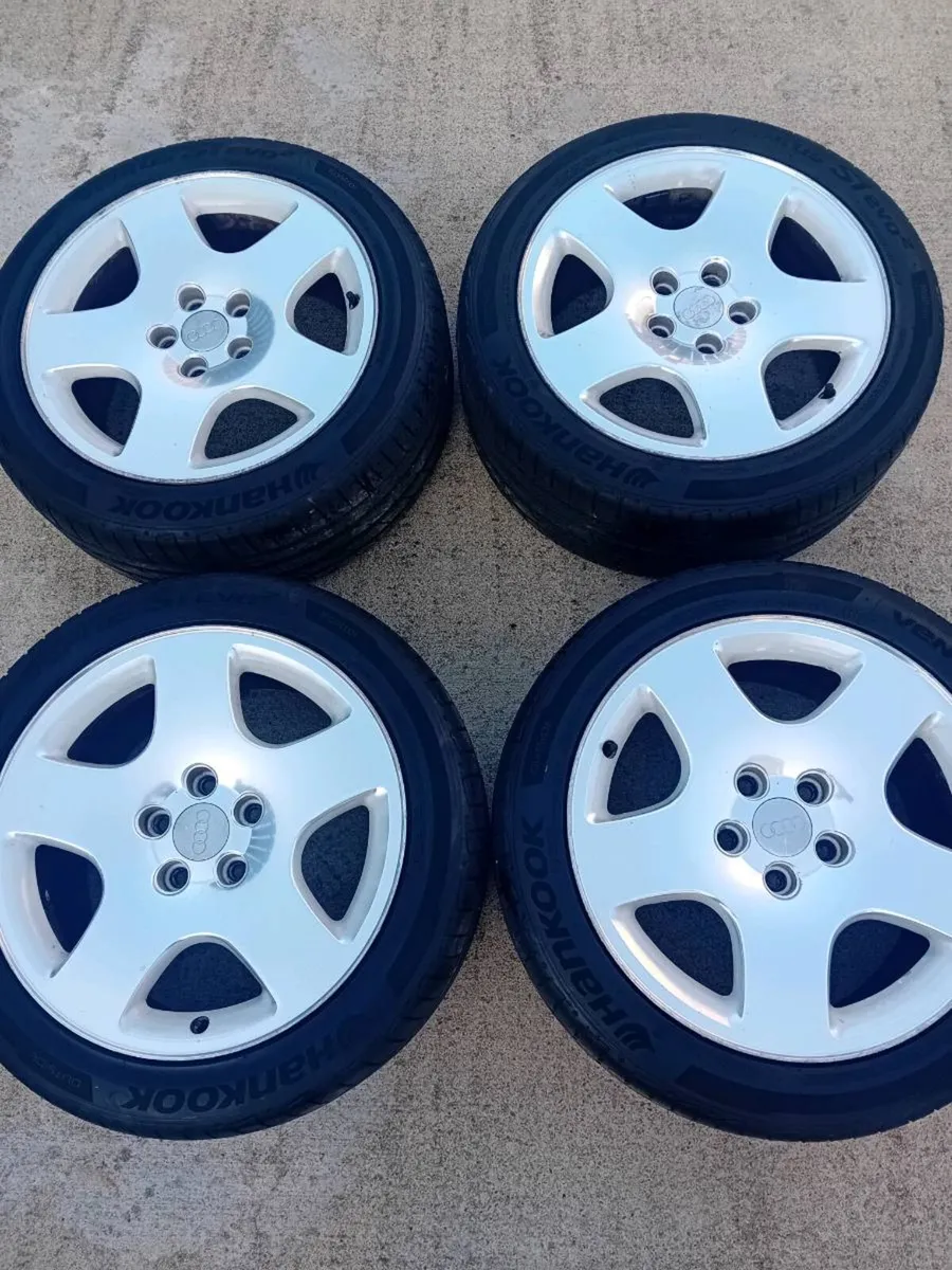 17" 5x112 audi polished face alloys - Image 1