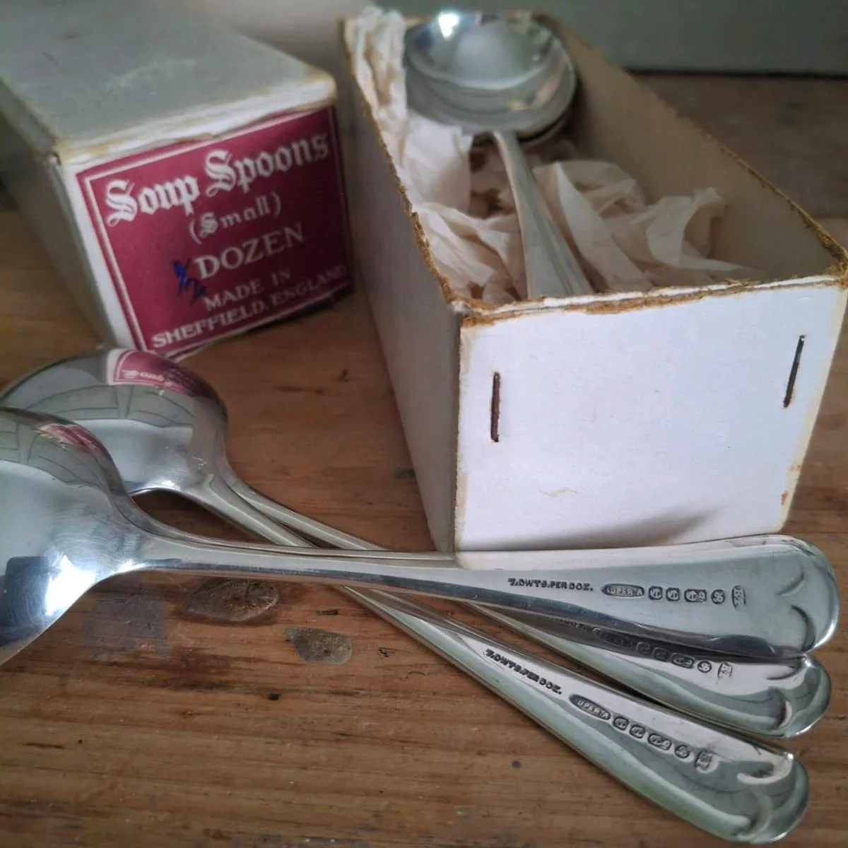 George Hawksley Silverplate Soup Spoons - Image 1