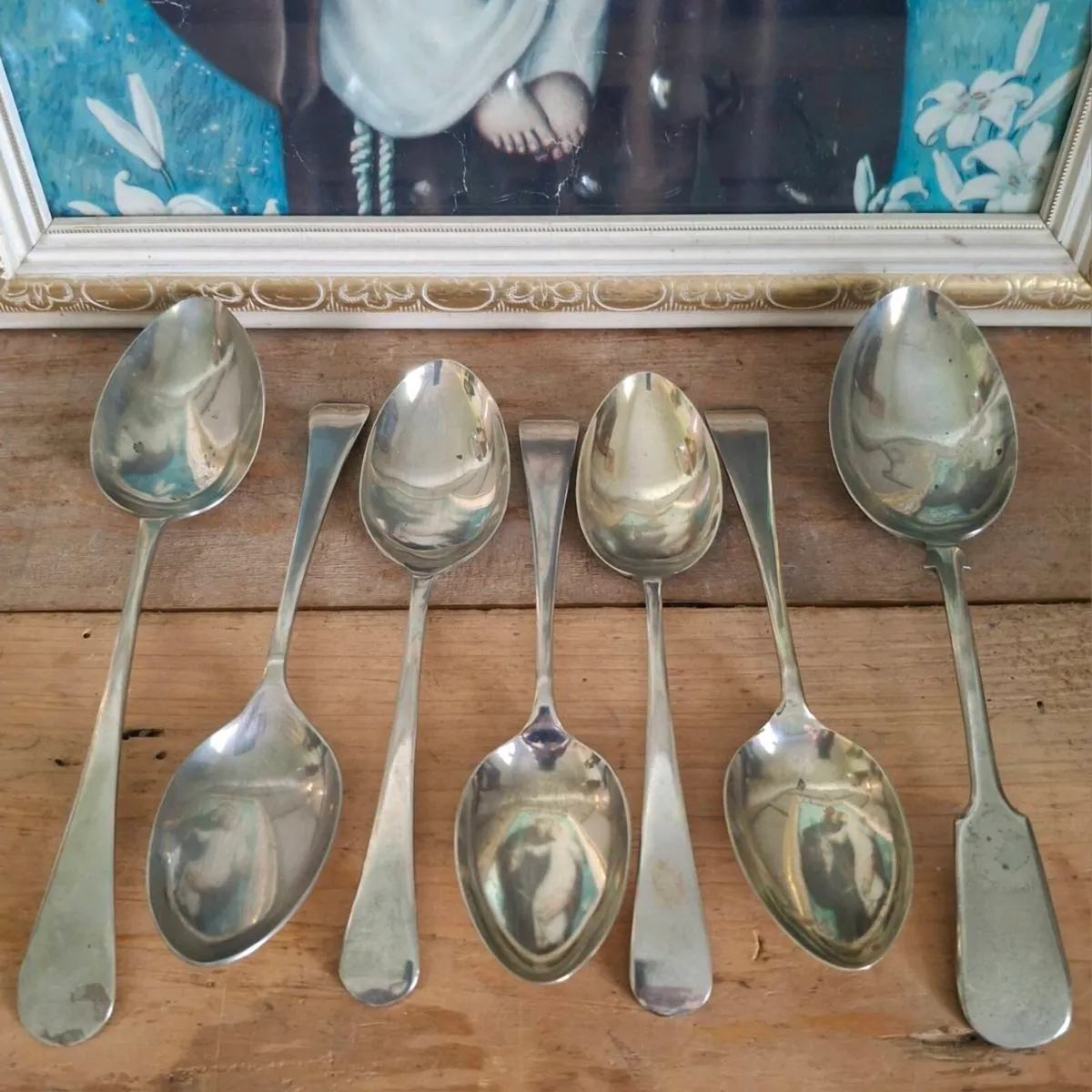 Vintage Nickel Plate Spoons - Image 1