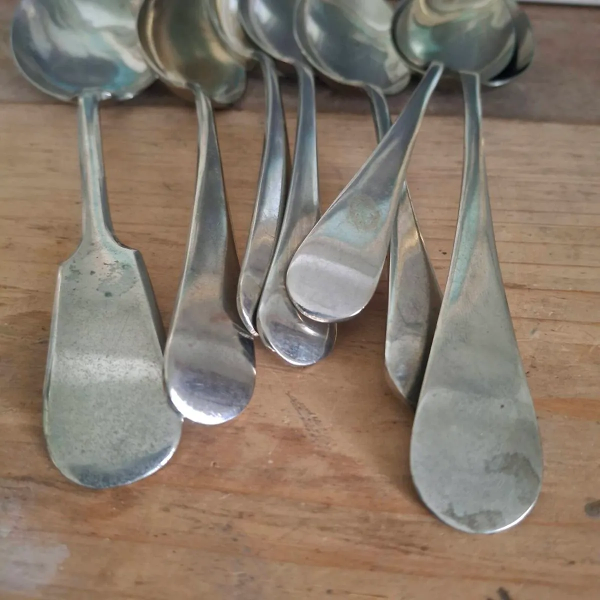 Vintage Nickel Plate Spoons - Image 3