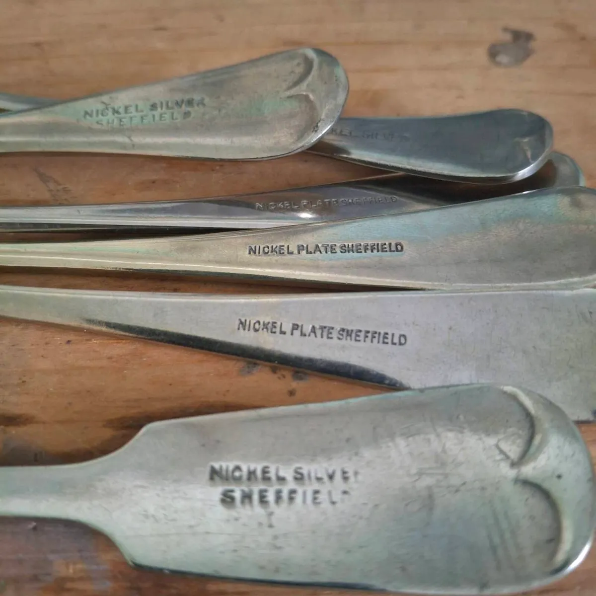 Vintage Nickel Plate Spoons - Image 4