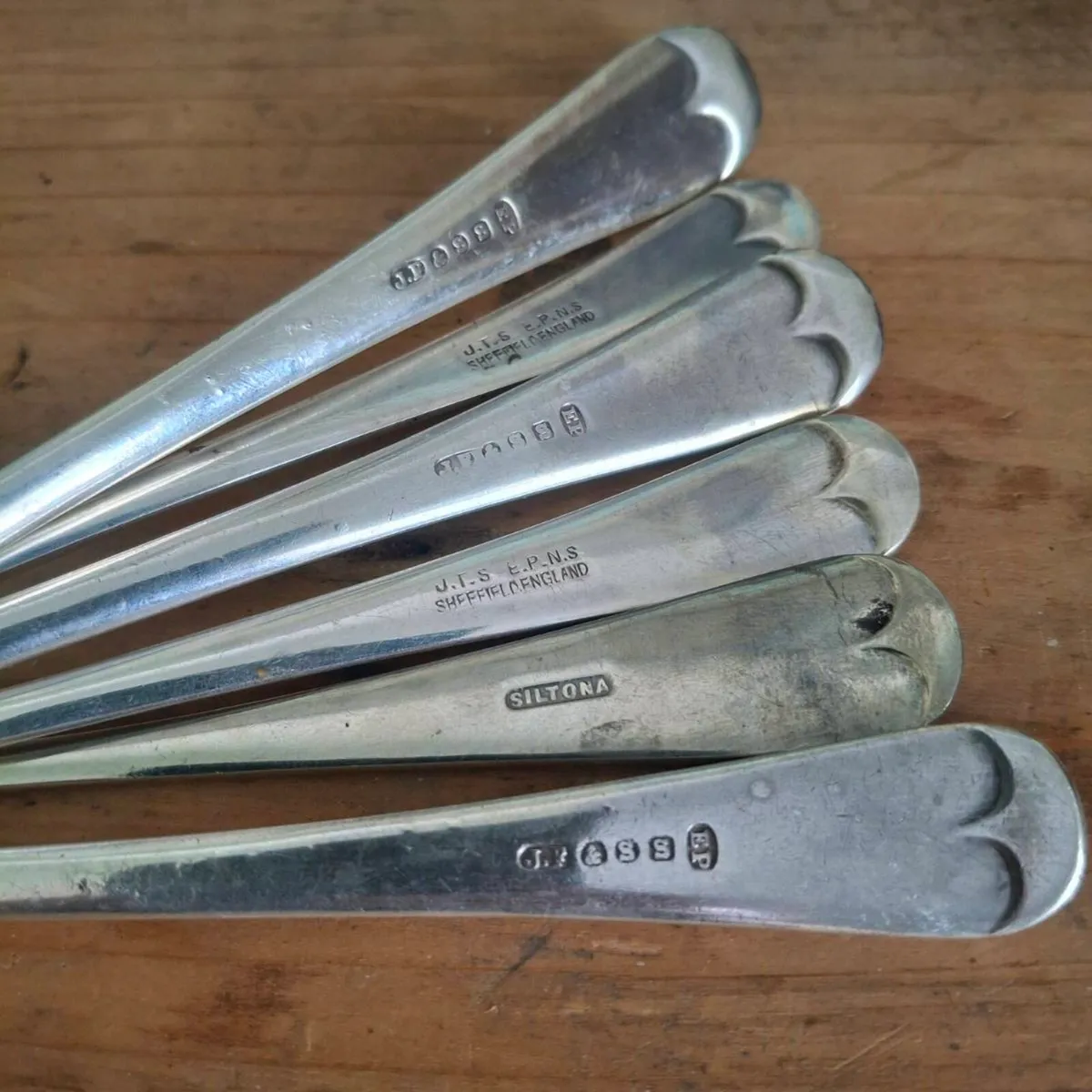 Antique Silverplate Dessert Spoons - Image 3