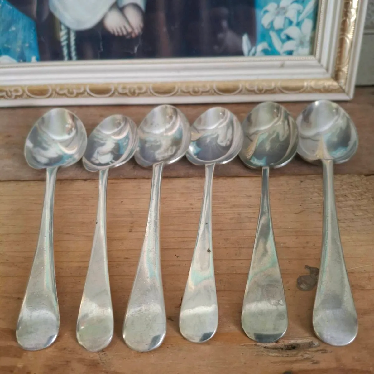 Antique Silverplate Dessert Spoons - Image 1