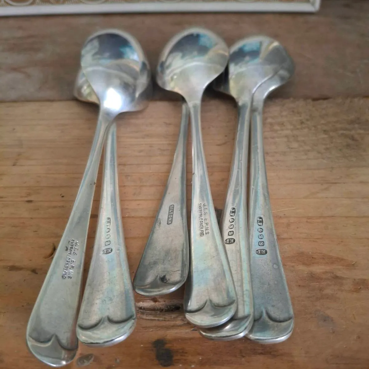 Antique Silverplate Dessert Spoons - Image 2