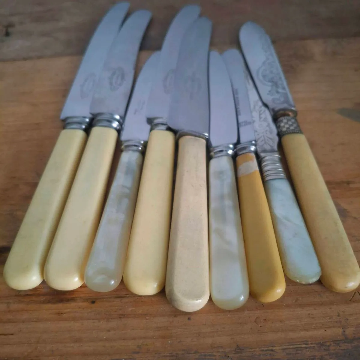 Vintage Faux Bone & Mother of Pearl Knives - Image 2