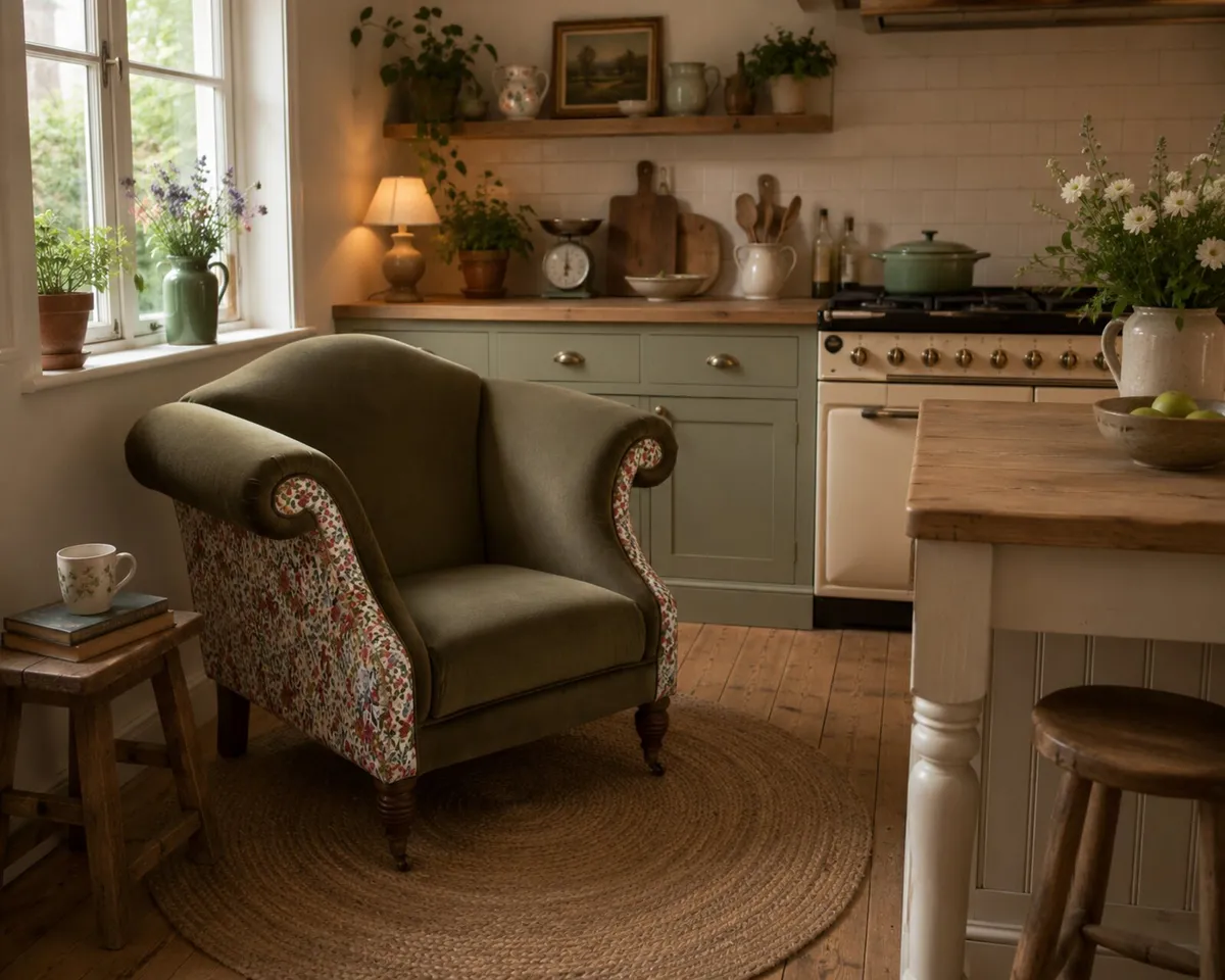 Bespoke vintage armchair - newly reupholstered - Image 4