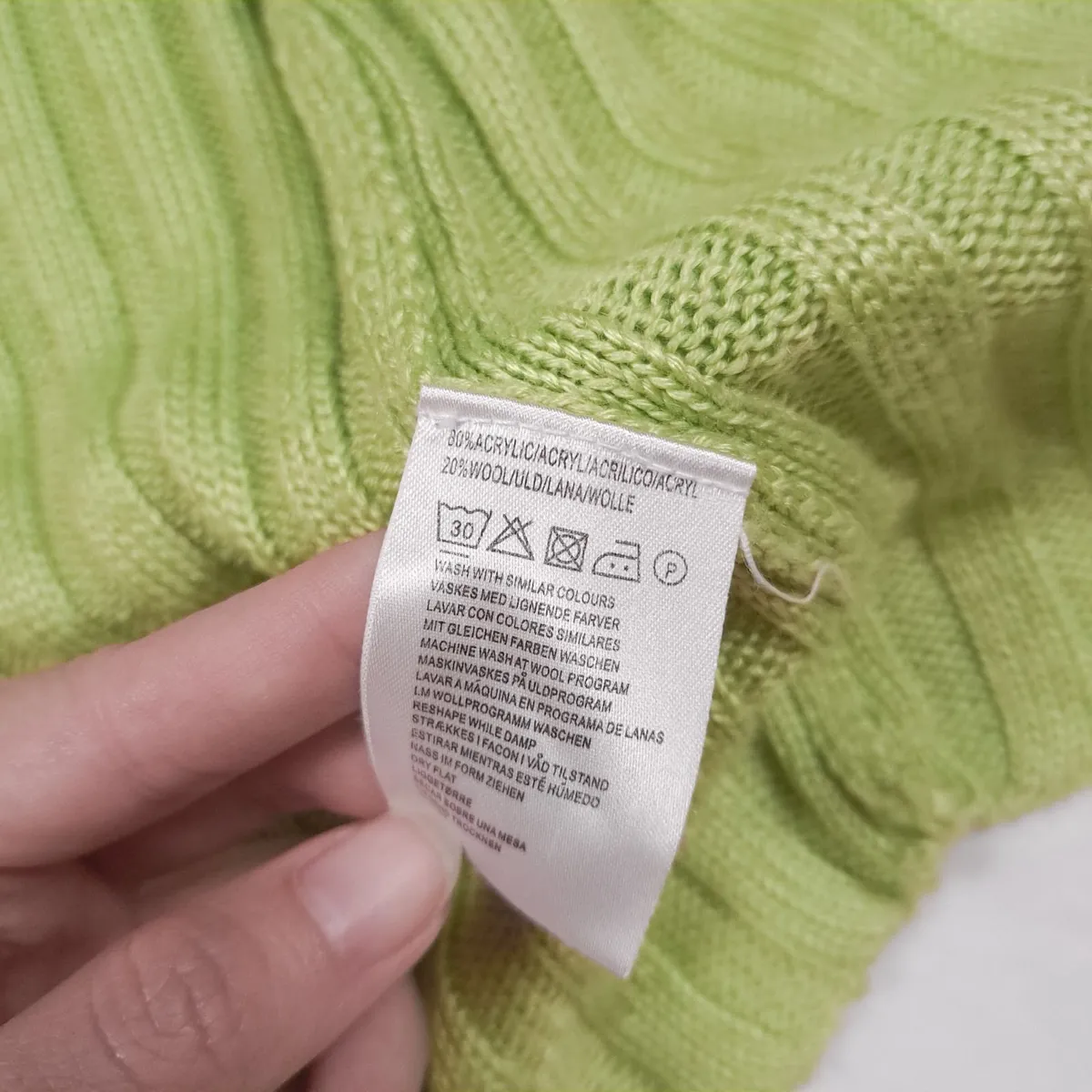 Ichi Lime Green Hooded Open Cardigan M - Image 2