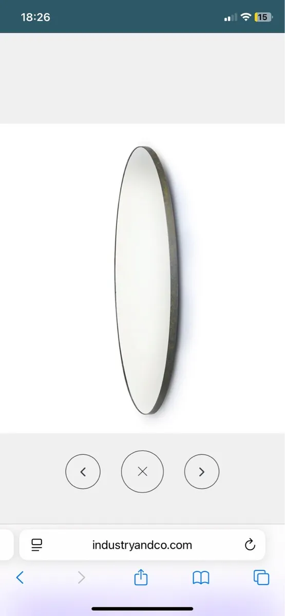HKliving Round Mirror Metal Frame 120 cm - Image 2