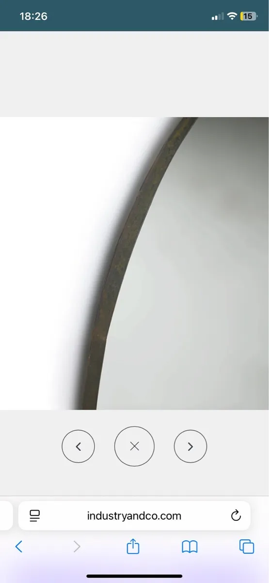 HKliving Round Mirror Metal Frame 120 cm - Image 3