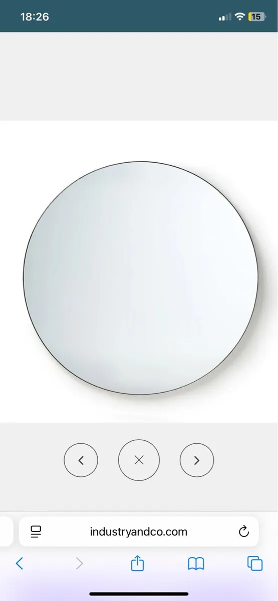 HKliving Round Mirror Metal Frame 120 cm - Image 1
