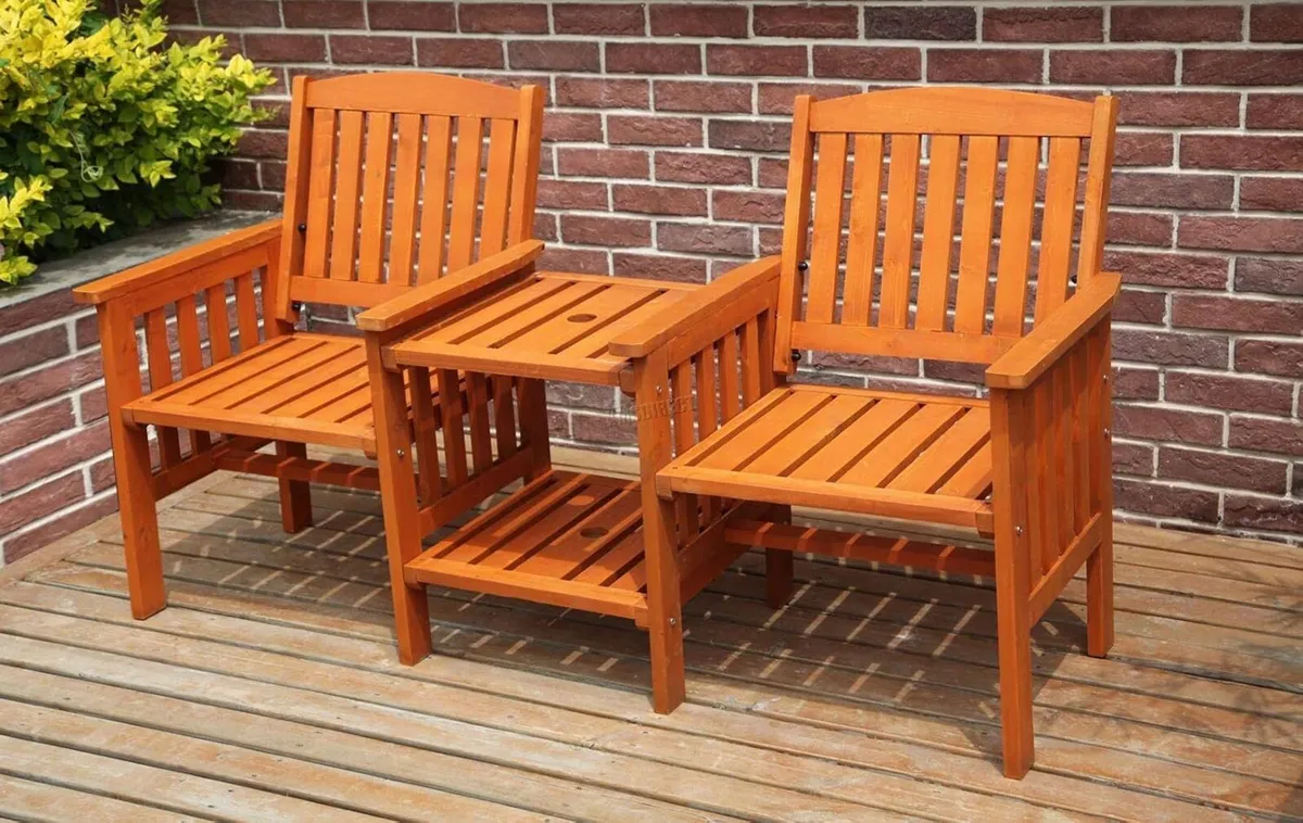 Garden Love Duo Seat Patio Bench Set - Image 1